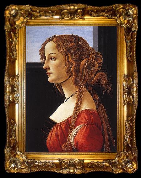 framed  BOTTICELLI, Sandro Portrait of a Young Woman 223ff, ta009-2